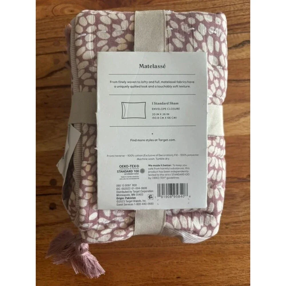Standard Reversible Matelasse Swirl Quilt Sham Purple Threshold Cotton